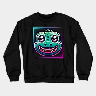 glitch gator art Crewneck Sweatshirt